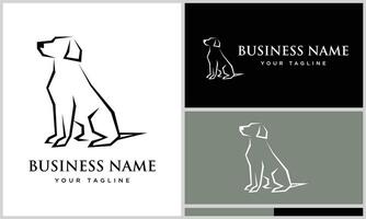 line art dog face logo vector