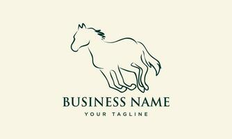 line art horse logo template vector