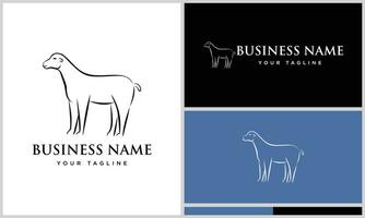 line art sheep logo template vector