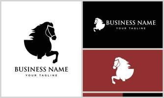 silhouette horse dressage logo design vector