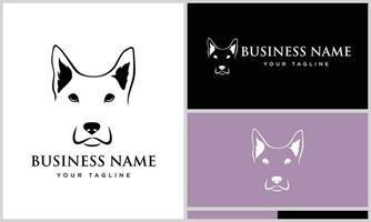 line art head dog logo vector