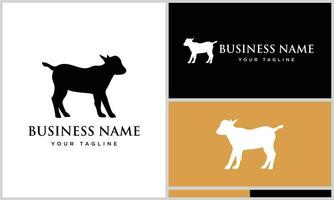 silhouette little buffalo logo template vector