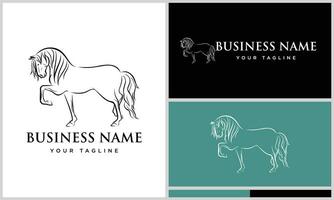 line art horse luxury logo vector