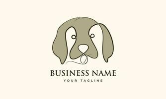 hand drawn dog head logo vector