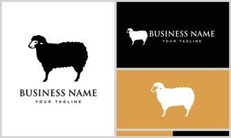 silhouette black sheep logo template vector