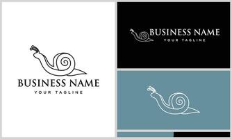 line art snail logo template vector