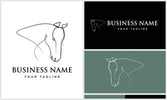 line art horse logo design vector