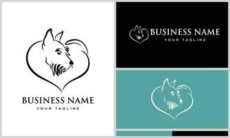 line art Yorkshire Terrier logo vector