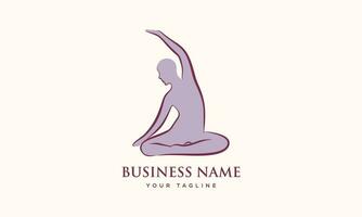 hand drawn people yoga logo vector