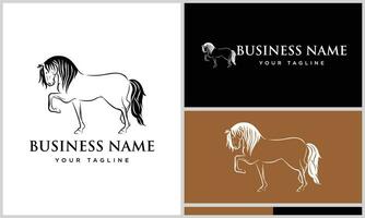 line art horse luxury logo vector