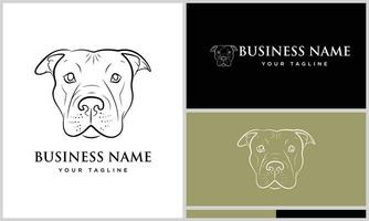 line art bulldog logo design vector