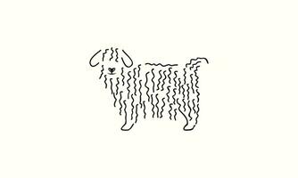 línea Arte oveja logo modelo vector