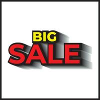 big sale effect text illustration vector design in red and yellow colors. suitable for icons, logos, posters, websites, t-shirt designs, stickers, concepts, advertisements.