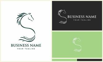 line art horse logo design vector