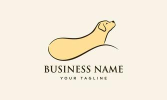 line art labrador logo template vector