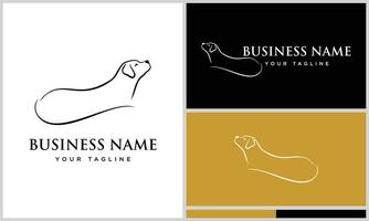 line art labrador logo template vector