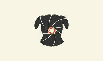 silhouette dog and lens logo vector