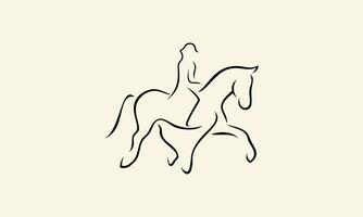 diseño de logotipo de caballo de arte lineal vector