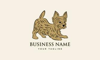 line art dog logo template vector