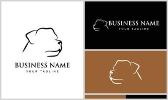 line art bulldog logo template vector