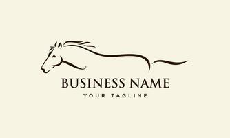 horse line art logo template vector