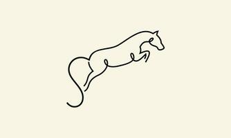 línea Arte caballo saltar logo vector