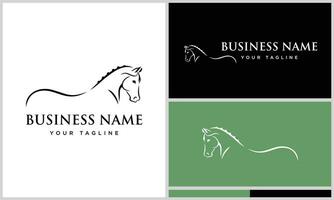 line art horse dressage logo vector