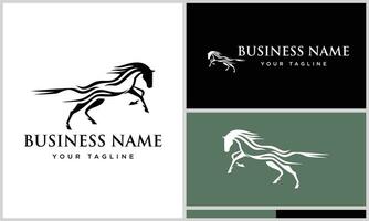 line art jumping horse logo vector