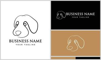 line art Goldendoodle logo design vector