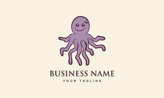 line art octopus logo template vector