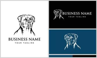 line art bulldog logo template vector