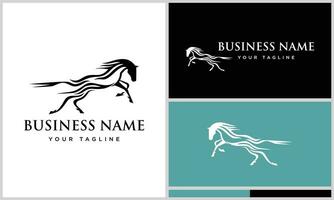 line art jumping horse logo vector