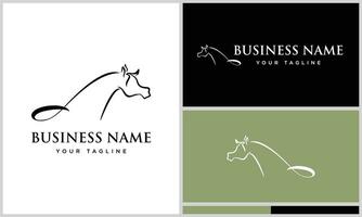 line art head horse logo vector