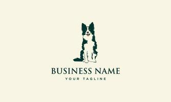 silhouette dog organic logo design vector