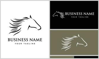 line art horse head logo vector