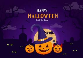 Vector hand drawn flat Halloween background