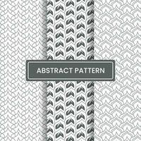 Seamless pattern set with abstract lines shapes and leaf vector