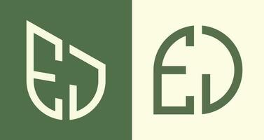 Creative simple Initial Letters EJ Logo Designs Bundle. vector