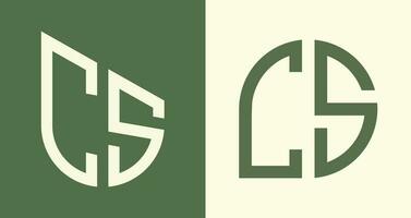 Creative simple Initial Letters CS Logo Designs Bundle. vector