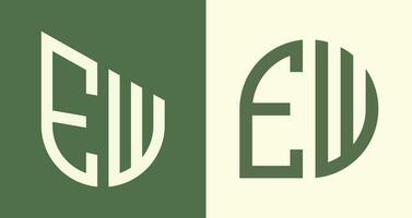 Creative simple Initial Letters EW Logo Designs Bundle. vector