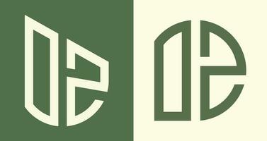 Creative simple Initial Letters OZ Logo Designs Bundle. vector