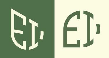 Creative simple Initial Letters EI Logo Designs Bundle. vector