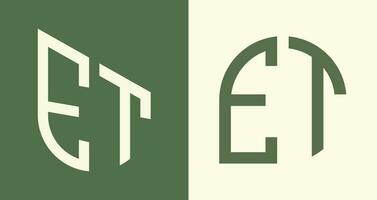Creative simple Initial Letters ET Logo Designs Bundle. vector