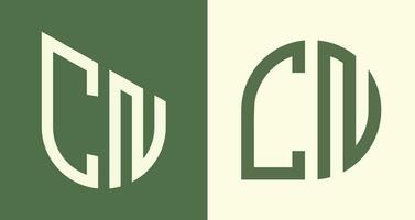 Creative simple Initial Letters CN Logo Designs Bundle. vector