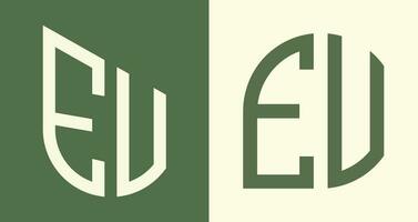 Creative simple Initial Letters EV Logo Designs Bundle. vector