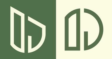 Creative simple Initial Letters OJ Logo Designs Bundle. vector