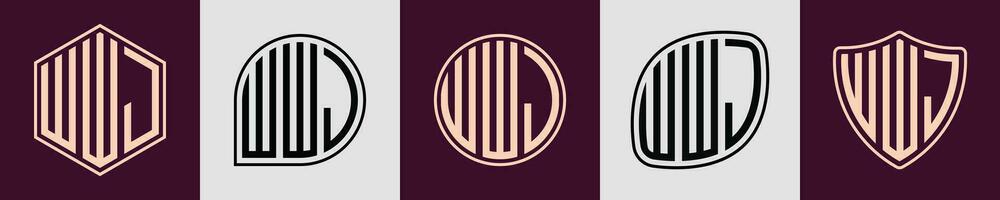 creativo sencillo inicial monograma wwj logo diseños vector