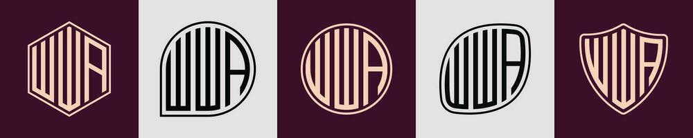 Creative simple Initial Monogram WWA Logo Designs. vector