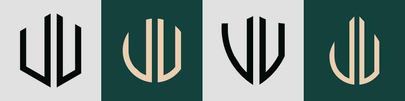 Creative simple Initial Letters UV Logo Designs Bundle. vector