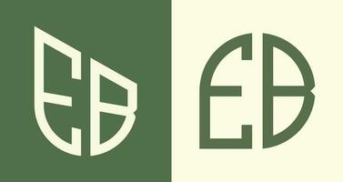 Creative simple Initial Letters EB Logo Designs Bundle. vector